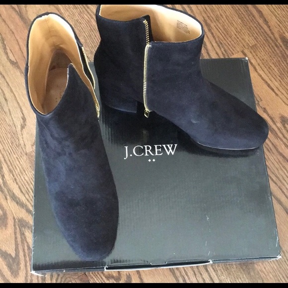 J. Crew Shoes - J.Crew Factory Suede Ankle Zipper Boots - Brandnew